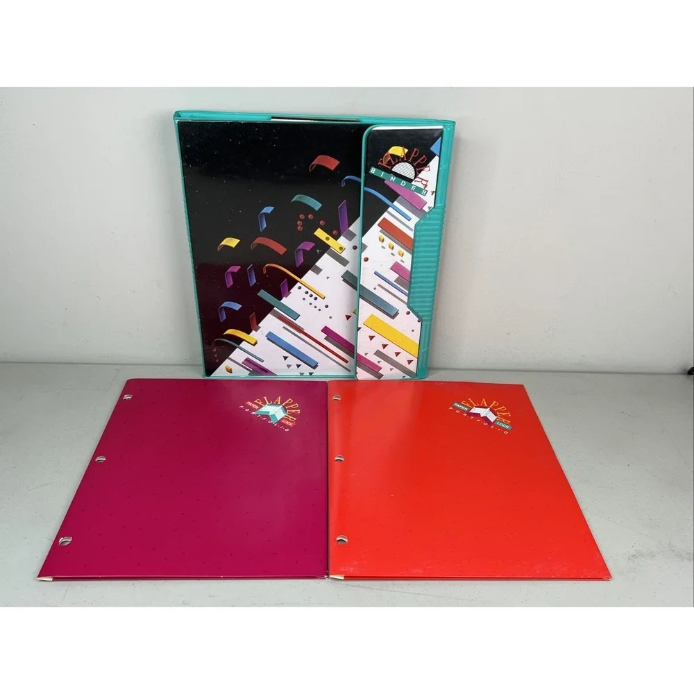 Vintage 1989 MEAD Flapper Binder TRAPPER KEEPER Retro 3 Ring Notebook W- Inserts